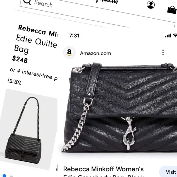 Rebecca Minkoff black leather quilted bag - Picture 4 of 15